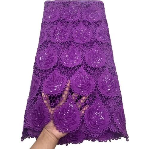 African lace fabric 2020 high quality lace latest french guioure cord lace with sequins hig quality for wedding 5yards
