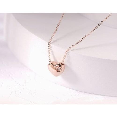 ZHIXI 18K Gold Jewelry Necklace Real Gold Diamond Pendant Solid Pure AU750 Chain For Women Wedding Fine Jewelry d360