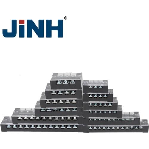 1Pcs 600V 15A 3/4/6/8/10/12 Positions Copper Material Dual Row Barrier Screw Terminal Block Strip Wire Connector