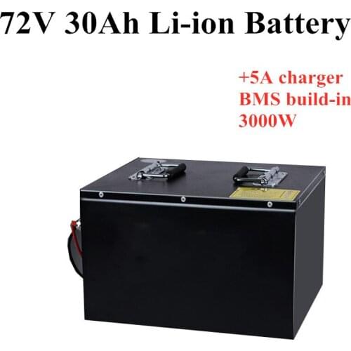 GTK Rechargeable 72V 30Ah li-ion battery pack with BMS for 3000W golf cart solar storage system skateboard + 84V 5A Charger