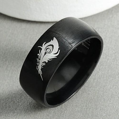 8mm LOL Game Lovers Ring Rakan and Xayah Couple Rings Titanium SteelStainless Steel Feather Ring Valentines Day Gift Ri