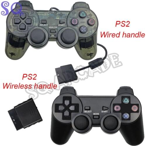 Transparent Color Game Controller For PS2 Wireless gamepad 2.4GHz Double Vibration Shock Joypad USB PC game