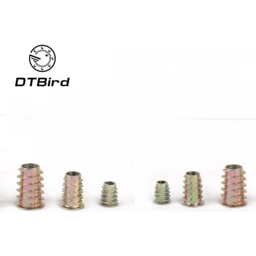 50Pcs M4 M5 M6 M8 Zinc Alloy Furniture Nuts Thread For Wood Insert Nut Flanged Hex Drive Head Furniture Nuts