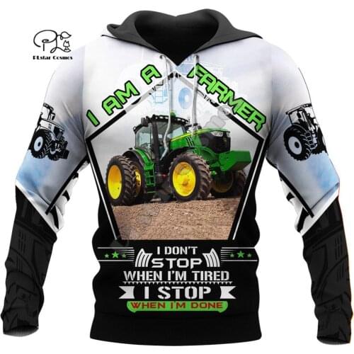 PLstar Cosmos 3DPrint Farmer Tractor Excavator Aircraft Harajuku Streetwear Men/Women Funny/Zip Hoodies/Sweatshirt/Jacket/a16