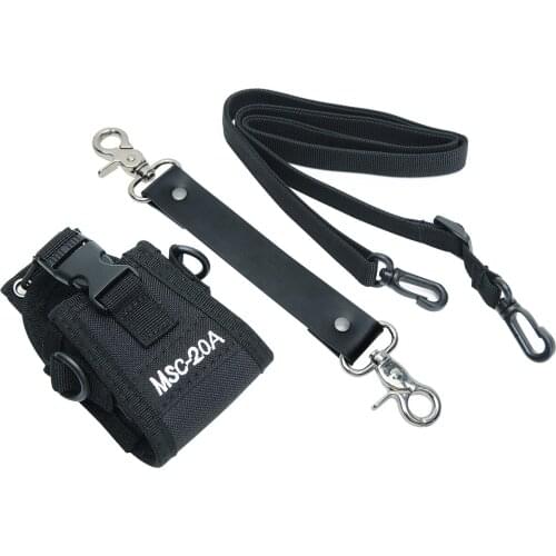 Nylon Case for Holster Case Walkie Talkie with Leather Anti-Sway Strap Compatible with Baofeng UV-5R UX-9R -UV-XR 888S Radio