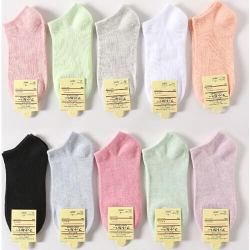 5 Pairs /Lot Socks Women Cute Funy Candy Color Soft And Light Fashion Design Low Ankle Cotton Wear-Resistant Short Sockken