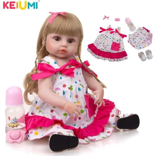 KEIUMI 19 Inch New Arrival Long Curly Hair Reborn Baby Girl Well Packaged Fast Delivery Alive Reborn Baby Doll Childrens Toys