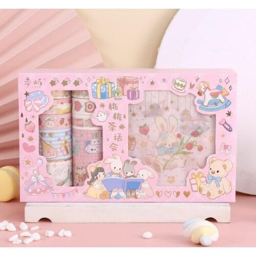 MINKYS New Arrival 20ps/box Kawaii Washi Masking Tape For Crafts, Diary Cute Stickers Set Gift Box School Stationery