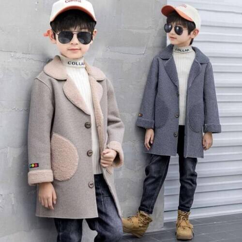 Baby Boys Trench Coats Single-Breasted Jackets For Boy Clothing Solid Tops Kids Windbreaker 2020 Autumn Winter Teens Outerwear
