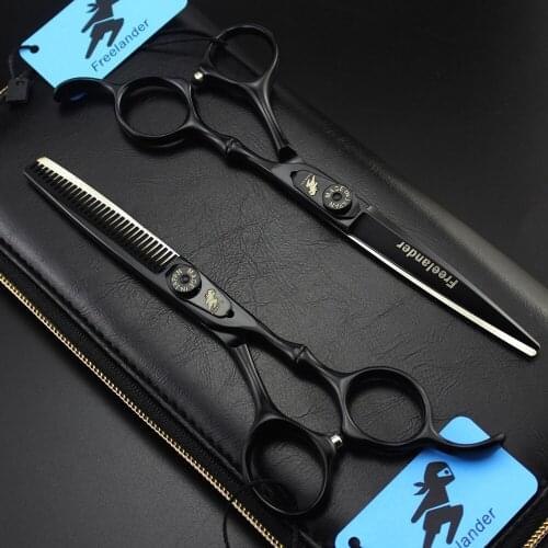 Professional 6 inch Freelander hairdresser scissors black hair scissors 6 inch hairdressing scissors cutting scissors