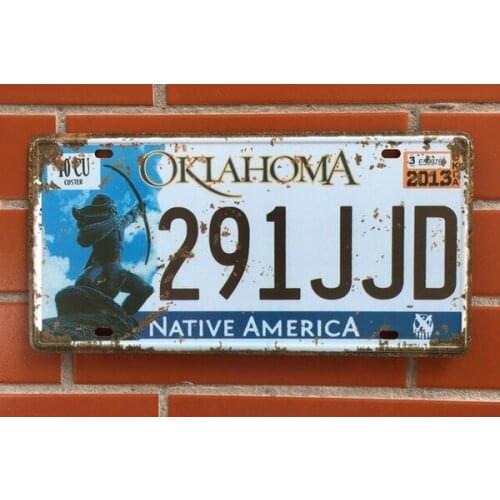 United States Shabby Chic Car License Plates Decorative Metal Signs Vintage Home Bar Motorcycle Wall Decor Iron Plaque 30x15cm