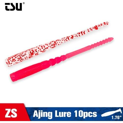 TSURINOYA AJING Soft Fishing Lure ZS 10pcs 0.2g 45mm Needle tail Rockfish Ocean Rock Luminous Stone Fish JIG Artificial Bait