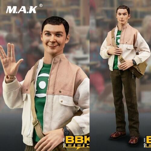 In Stock For Collection 1/6 Male Solider BBK BBK06 Genius Scientist Sheldon 2 Heads Sculpt Full Set Model for Fans Gifts