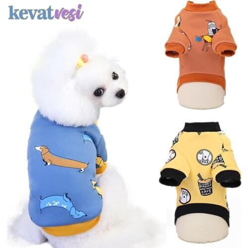 Spring Warm Pet Dog Clothes Soft Thicken Dog Coat Cute Cartoon For Small Dogs Chihuahua Bulldog Costume Autumn Dog Pet Clothing
