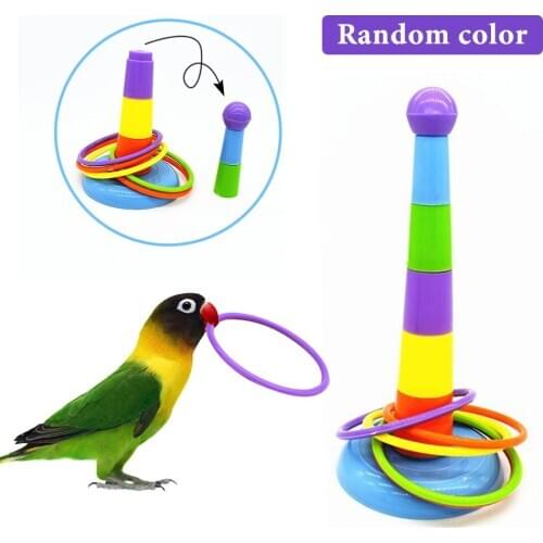 Funny Mini Ferrule Toy for Parrot Intelligence Developmental Game Colorful Rings Bird Activity Training Toy Drop Shipping
