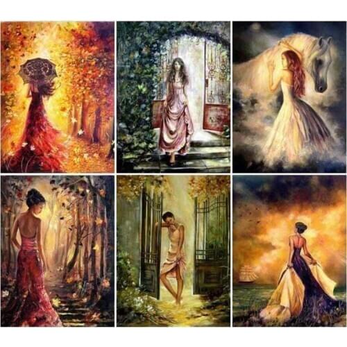 Beauty full square diamond painting women mosaic art picture lady embroidery cross stitch rhinestone picture puzzle wall decor