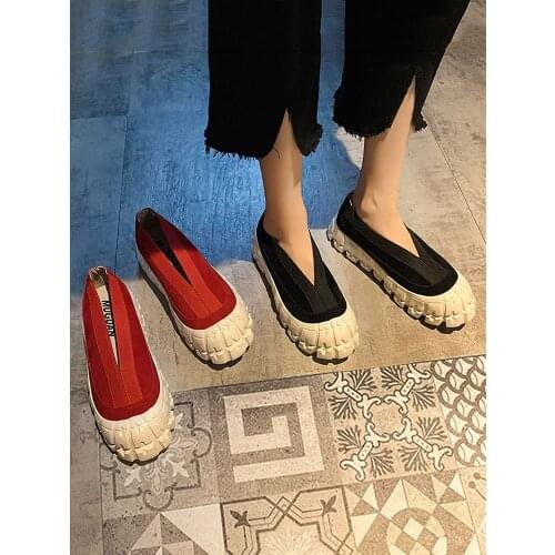 Womens Shoes Single Shoes 2021 New Spring and Autumn Breathable Thick-soled Non-slip Fashion Shallow Casual Shoes