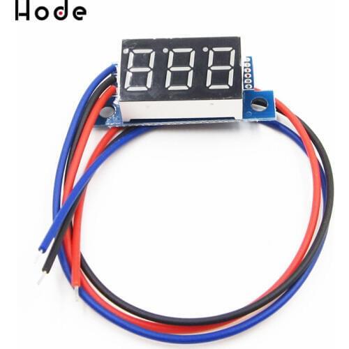 0.36 Inch DC 0-99.9V LED Mini Digital Voltmeter red LED Display Volt Meter Gauge Voltage Panel Meter 3 wires