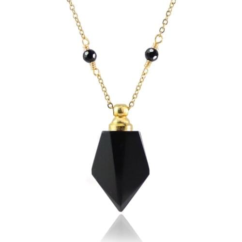 1PC Sword Shape Crystal Vial Pendant Necklace Wishing Bottle Necklace Essential Oil Perfume Bottle Pendant Necklace