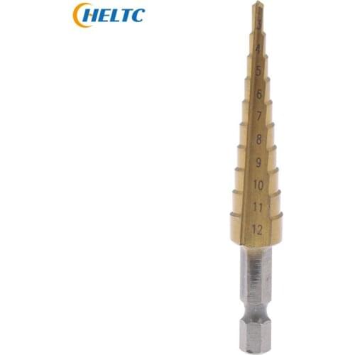 1Pcs Hexagonal Stepped Drill 3-12mm Coated Stepped Drill Bits Hex Handle Drill Bit Metal Drilling Power Tool