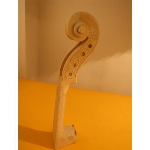 1pcs unfinished carving violin neck 4/4 ,great carving design