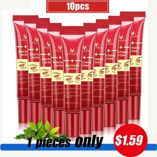 10pcs Herbal Probiotic Hyaluronic Acid Eye Cream Anti-Wrinkle Remove Dark Circle Essence Anti-Puffiness Anti Aging