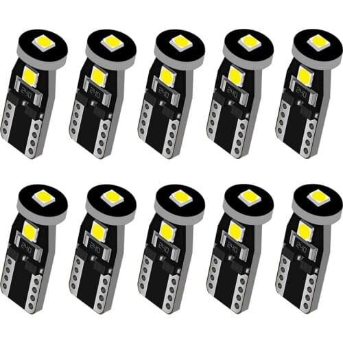10PCS T10 W5W 501 WY5W Wedge 3 SMD 3030 LED Car Parking Light Auto Turn Side Lamp Interior Reading Dome Bulbs Red Yellow White