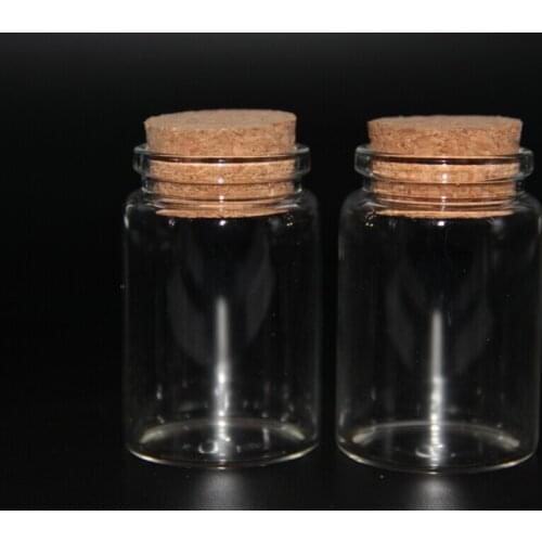 100pcs 47*70mm Glass Bottle With Corks Large Glass Jars Gift Bottles Factory Wholesale Wedding Decor Wish Gift Jars Containers
