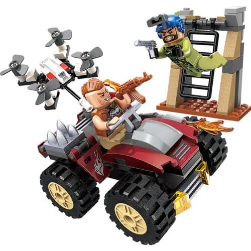 128Pcs Assembled Building Blocks Thunder Mission 3202 Mountain Road Ambush Military Series Toy Gifts