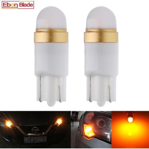 2/4 Pcs Amber Orange Yellow 3030 2SMD W5W 194 T10 LED Bulb For Car Interior Map Dome Light 12V Auto Parking Position Turn Lamp