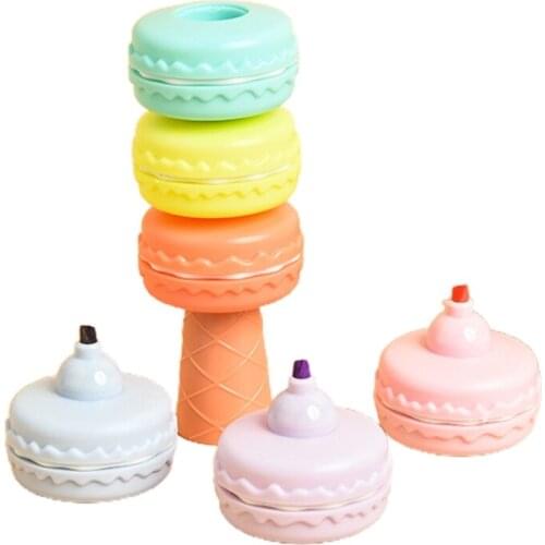 6 Macaron Style Highlighters Set Smooth&Easy to Write Multi-Color Highlighter for School Office Study/Notes Pen H055