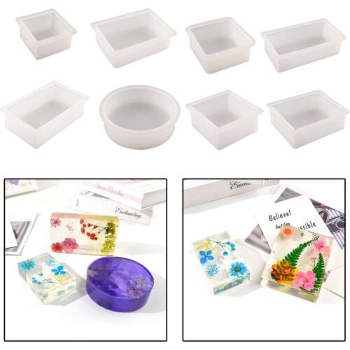8Pack Rectangle Cube Cuboid Silicone Mold Epoxy Resin Mould Soap Making