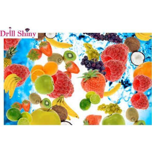 Fruit Diamond Embroidery Kitchen Wall Decor Rubiks Cube Square Diamond Painting Crystal Mosaic Picture of Rhinestone