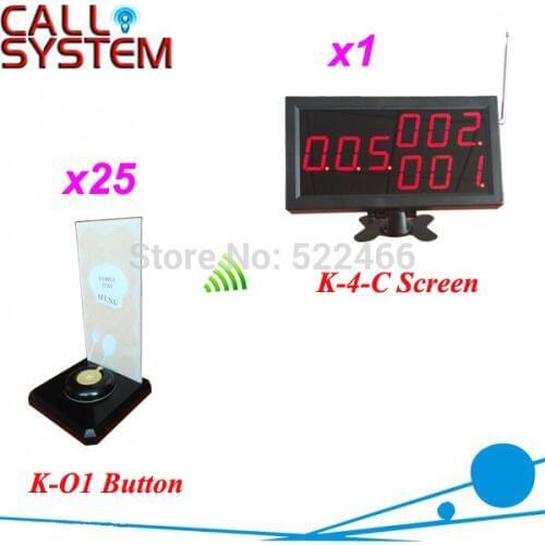 Wireless Caller System New arrive for restaurant cafe hotel, with 25 single-key call button and 1 display