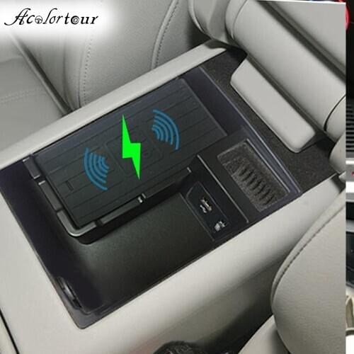 10W car QI wireless charger for Audi A6 C7 A7 2014 to 2017 armrest box phone holder accessories for iPhone 12 fast charging case
