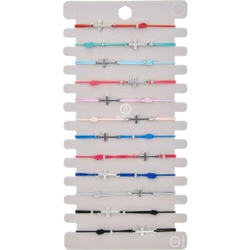 L5YA Handmade Cross Knot Wristband Friendship Bracelets a Nice Chrismas Gift 12PCS