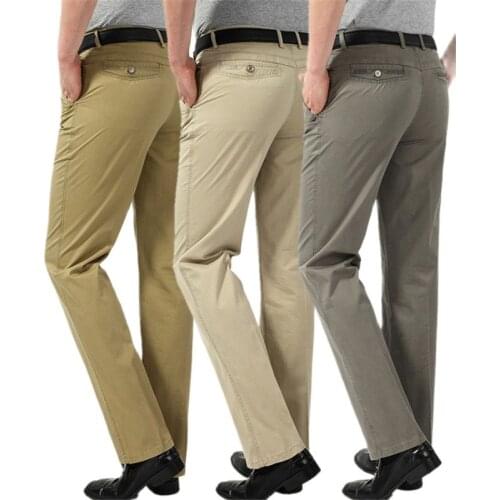 Spring Summer Suit Pants For Men Cotton Loose Dress Pants Male Classic Straight Formal Business Thin Casual Trousers Size 29-40