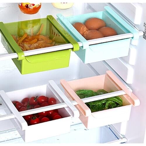 Household Multifunction Kitchen Plastic Can Be Hung Refrigerator Fresh Separator Layer Storage Consolidation Storage Shelf