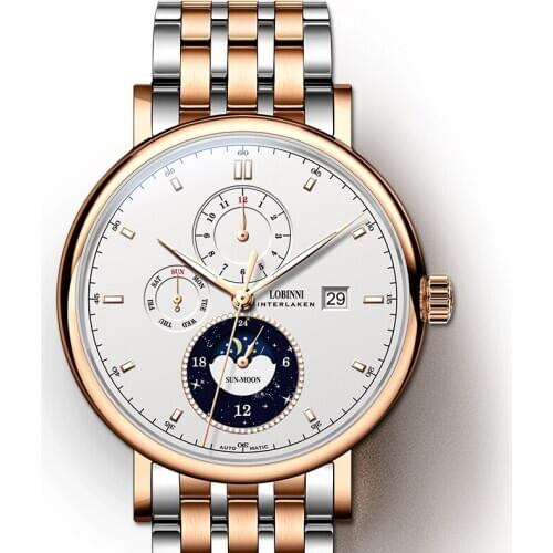LOBINNI luxury brand watches for men,mens automatic wrist watch mens mechanical wristwatch Switzerland clock sapphire relogio