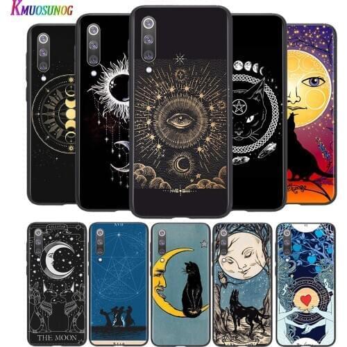 Bright Black Cover witches moon Tarot totem For Xiaomi Mi Poco M2 Note 10 9 8 Pro Play Mix 3 F1 Lite 5G Phone Case