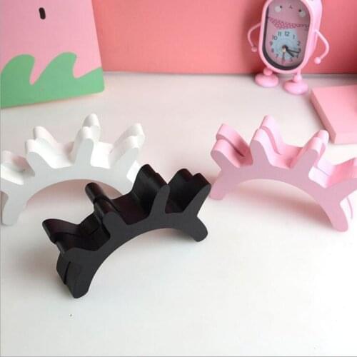 2Pcs/Lot Cute Sleepy Eyes Eyelash Pattern Wood Wall Sticker Rainbow Color Kids Room Decorative Wooden Ornaments Bedroom