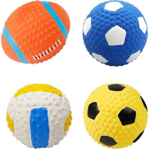 Pet Latex Toys High-elastic Cotton Stuffed Latex Football Football Sounding Toy Pet Dog Toy Collars Harnesses Leads