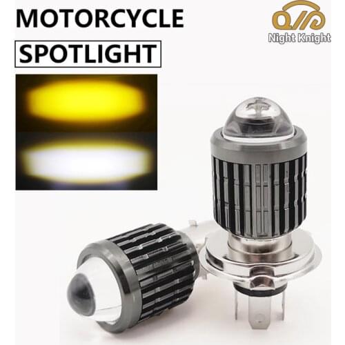 Dual Color BA20D H4 LED Motorcycle Headlight Bulbs Hight Low Beam Motorbike 3000K 6000K Scooter Fog Lights