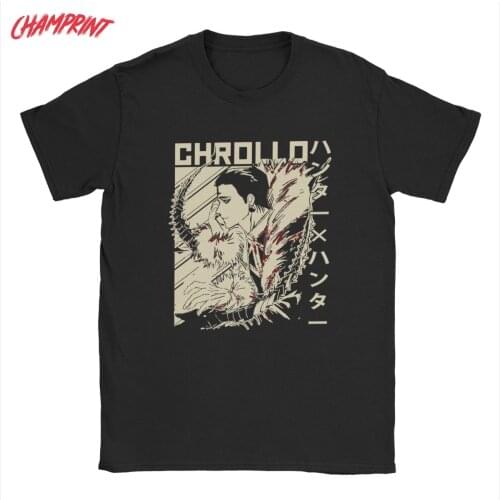 Hunter X Hunter Chrollo Lucilfer Mens T Shirts Anime Kawaii Creative Tees Short Sleeve T-Shirt 100% Cotton Printed Clothing