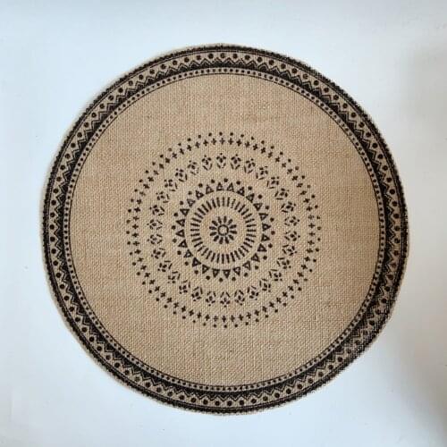 3PCS Round Embroidery Table Mandala Floral Mat 38CM Non-slip Placemat Heat Insulation Furniture Decoration Mat Coffee Cup Mats
