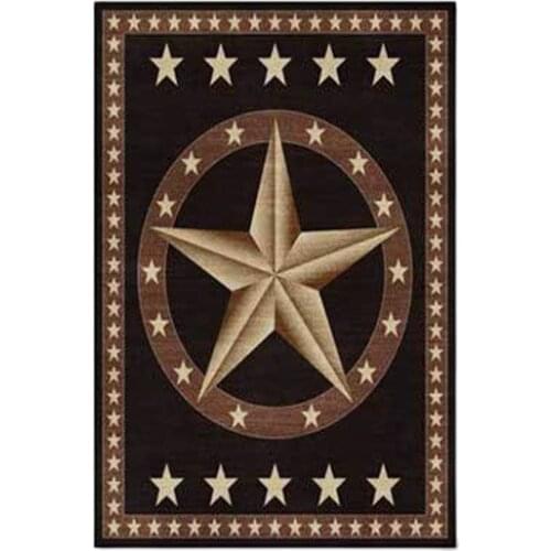 Retro Personality Punk Style Living Room Carpet Black Brown Three-Dimensional Star Pattern Area Rugs Room Decoration Teenager