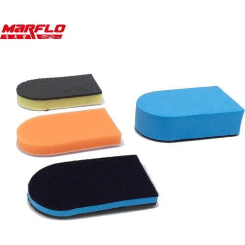Marflo Nano Clean Brush Car Wash Mud Magic Clay Pad Wax Sponge Block with Applicator 3 plus 1 made by Brilliatech