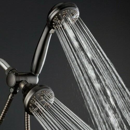Massage Body Jet Shower Bathroom Faucet Oil Rubbed Bronze 3-Way 6-Setting Twin Shower Head & Handheld Combo