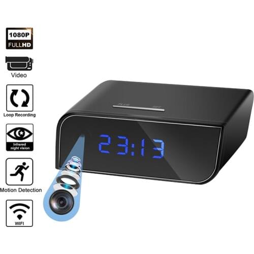 4K WiFi Mini Camera Alarm Clock Night Vision Motion Detection Loop Recording Wireless Security Camera for Home Surveillance