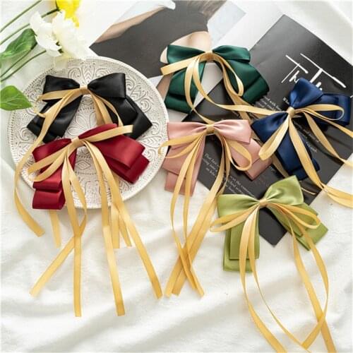 Fashion Fabrics Big Bow Spring Hairpins Hair Clip for Women Oversize Ponytail Holder Hair Pin Barrette Hair Accessories Headwear
